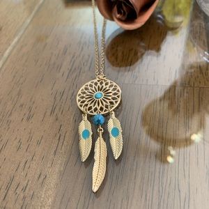 Turquoise Dream Catcher Necklace 18”